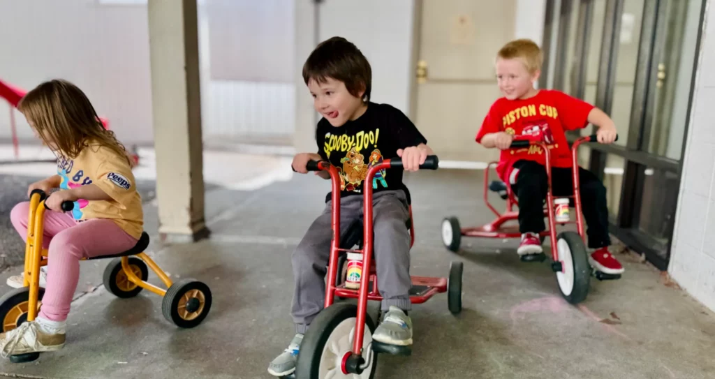 3 children playing at daycare in napa