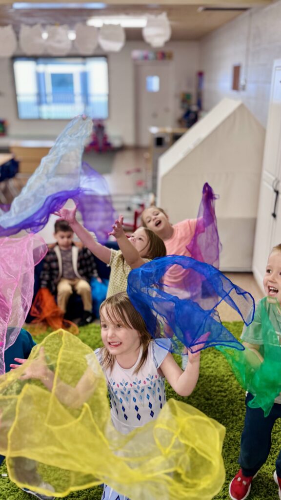Children participating in preschool activities
