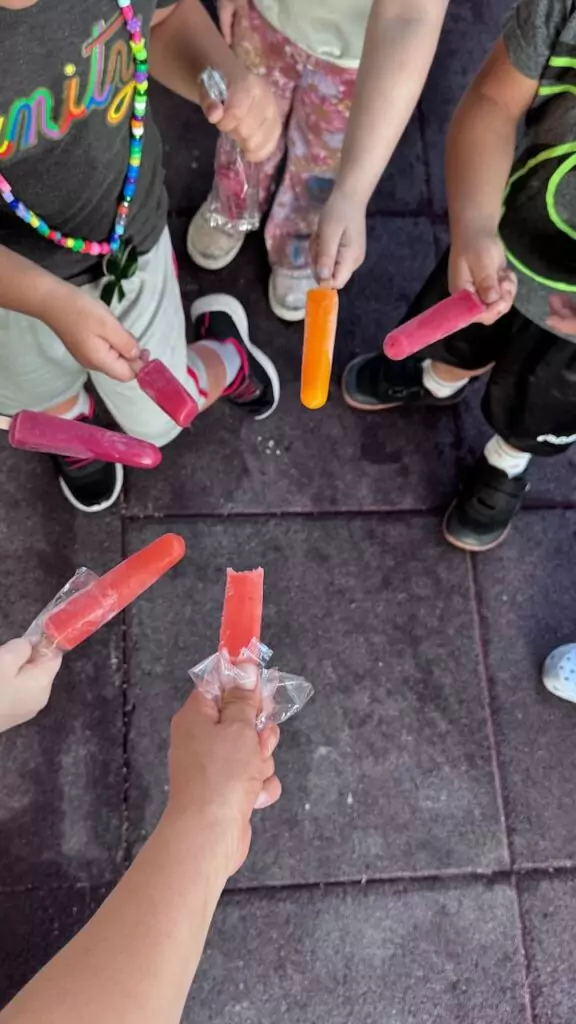 children enjoy snacks at Napa daycare